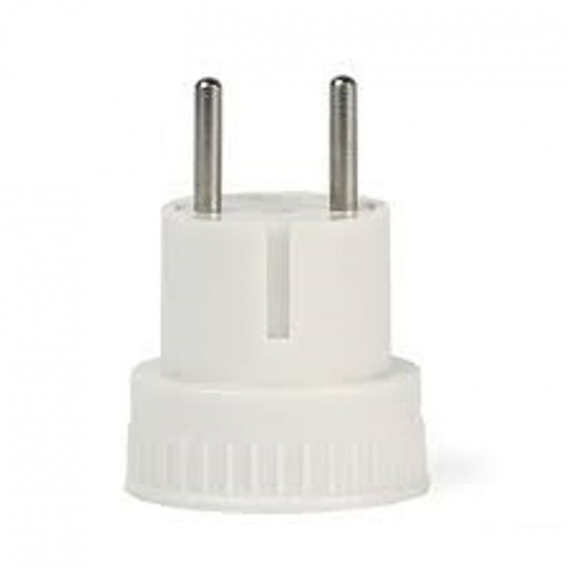 Переходник электрический белый (розетка б/з - SHUKO) 6А 250В