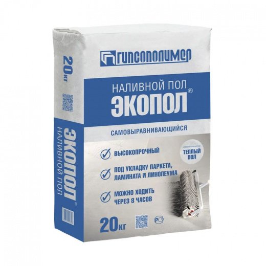 Пол наливной Гипсополимер Экопол финишный 20 кг